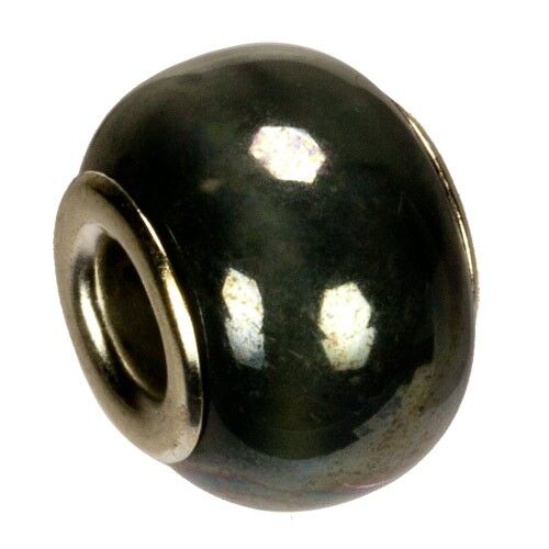 Perle di porcellana modulo, 16x11mm, grigio