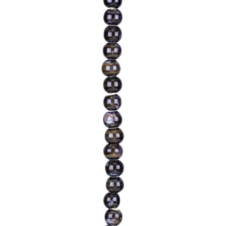 Filo di perle di porcellana, pallina 10mm, 31cm, fantasia marrone