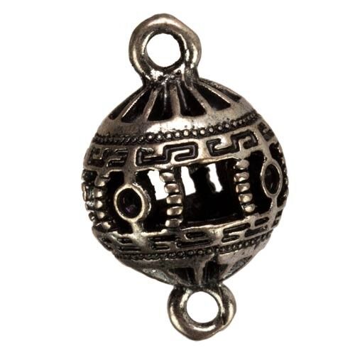 Verbinder Kugel, 23x14mm, Silber-schwarz