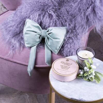Noeud de Noël de luxe moyen velours vert écume de mer