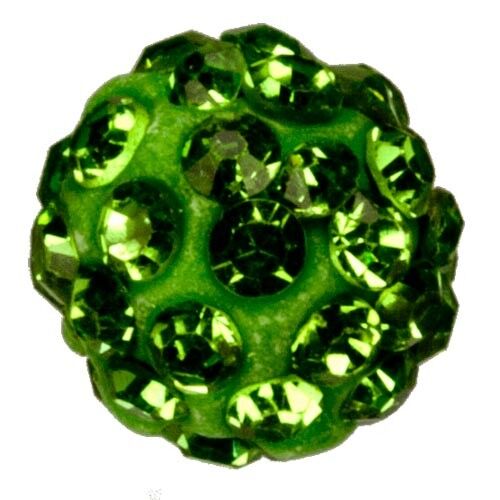 Pallina con pietre, 10mm, verde