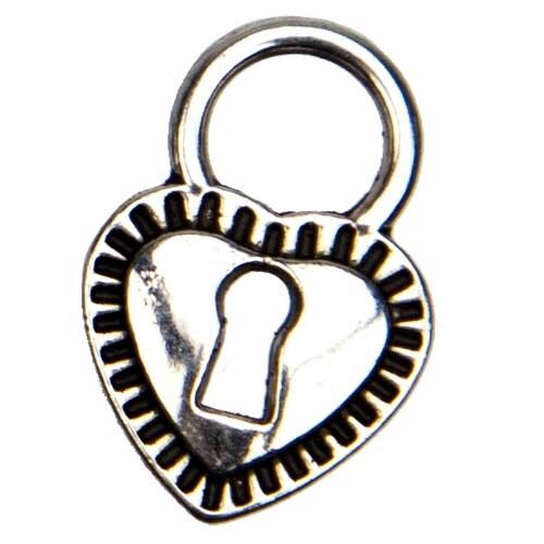 50 Pendants / Charms Heart, Silver, 17x12mm