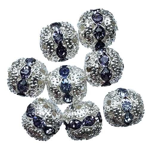 50 Kugeln, 10mm, Hellsilber-Flieder