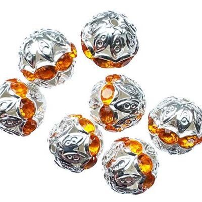 50 bolas, 10 mm, color naranja plateado claro