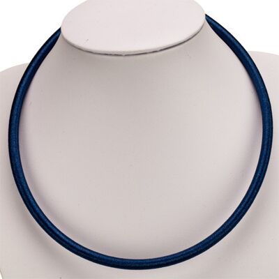 Collier avec cordon en tissu, 6,0 mm, bleu
