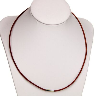 Collar de cuero con hebilla, 1,5 mm, marrón claro