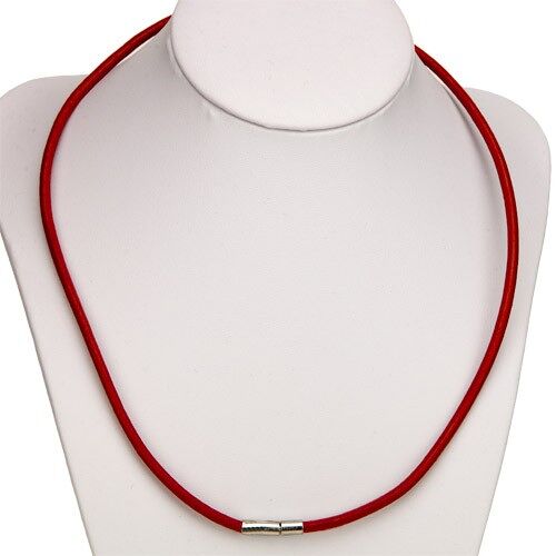 Halskette Leder mit Steckverschluss, 2,0mm, rot