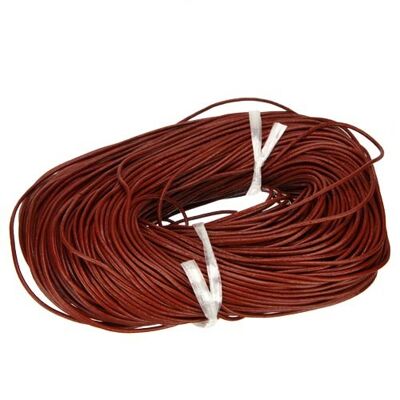 Cordon en cuir 91 m, 2 mm, rouge foncé