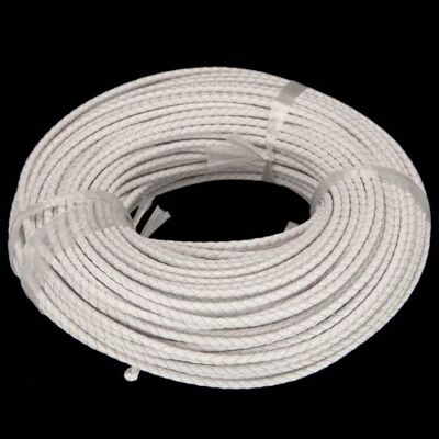 Cordon en cuir blanc de 5 m, 4 mm