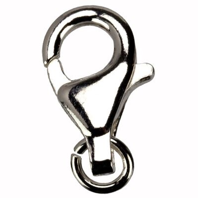 5 fermoirs mousquetons avec anneau, argent 925, 13,1x6,8mm