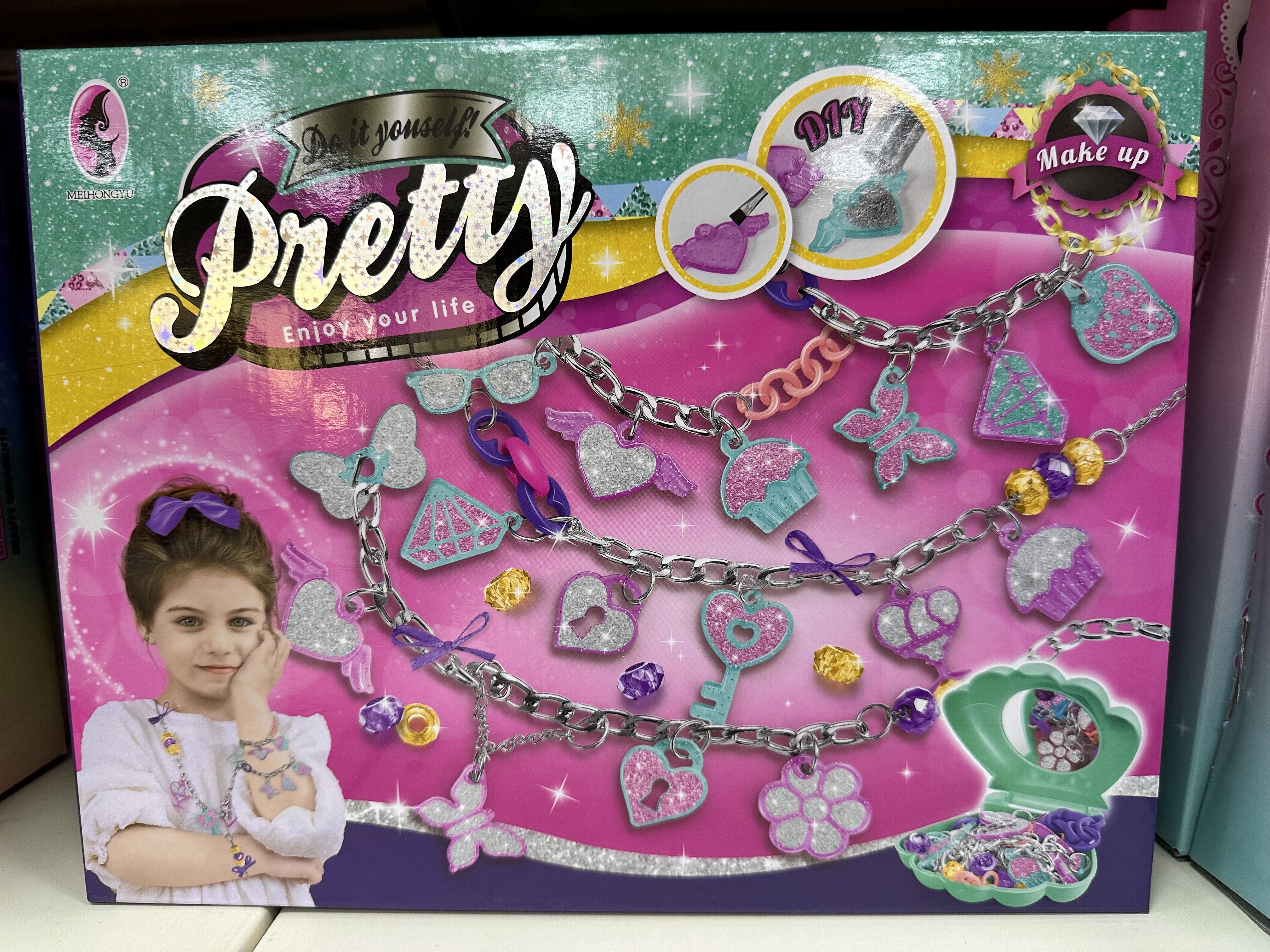 Schmuckset mit Glitzer für Kinder, Kinderspielzeug-Geschenk