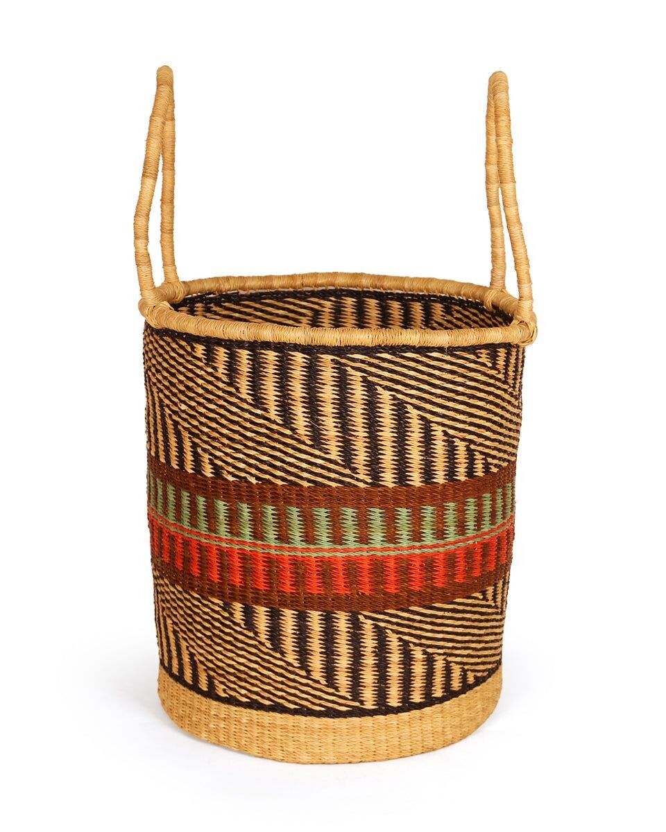 ABENA: Cesto portabiancheria o portaoggetti medio nero, rosso e verde acqua