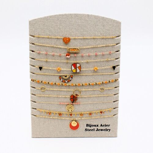 Pack 12 Colliers Acier Inoxydable - ORANGE