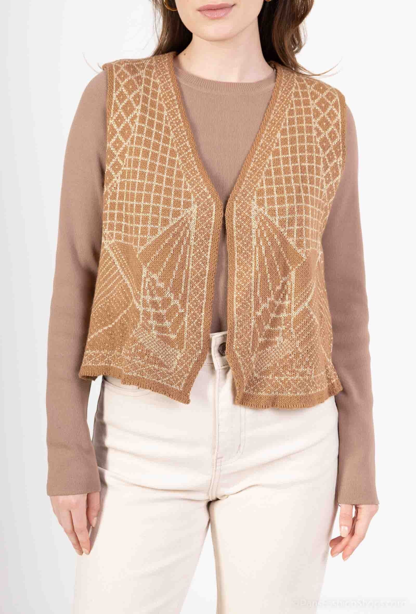 ÄRMELLOSE WESTE MIT GOLDDRUCK