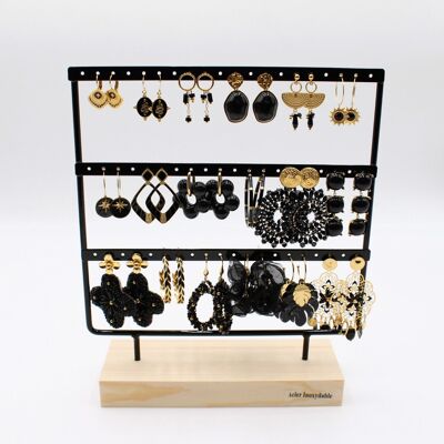 Pack de 18 pendientes de acero - NEGRO