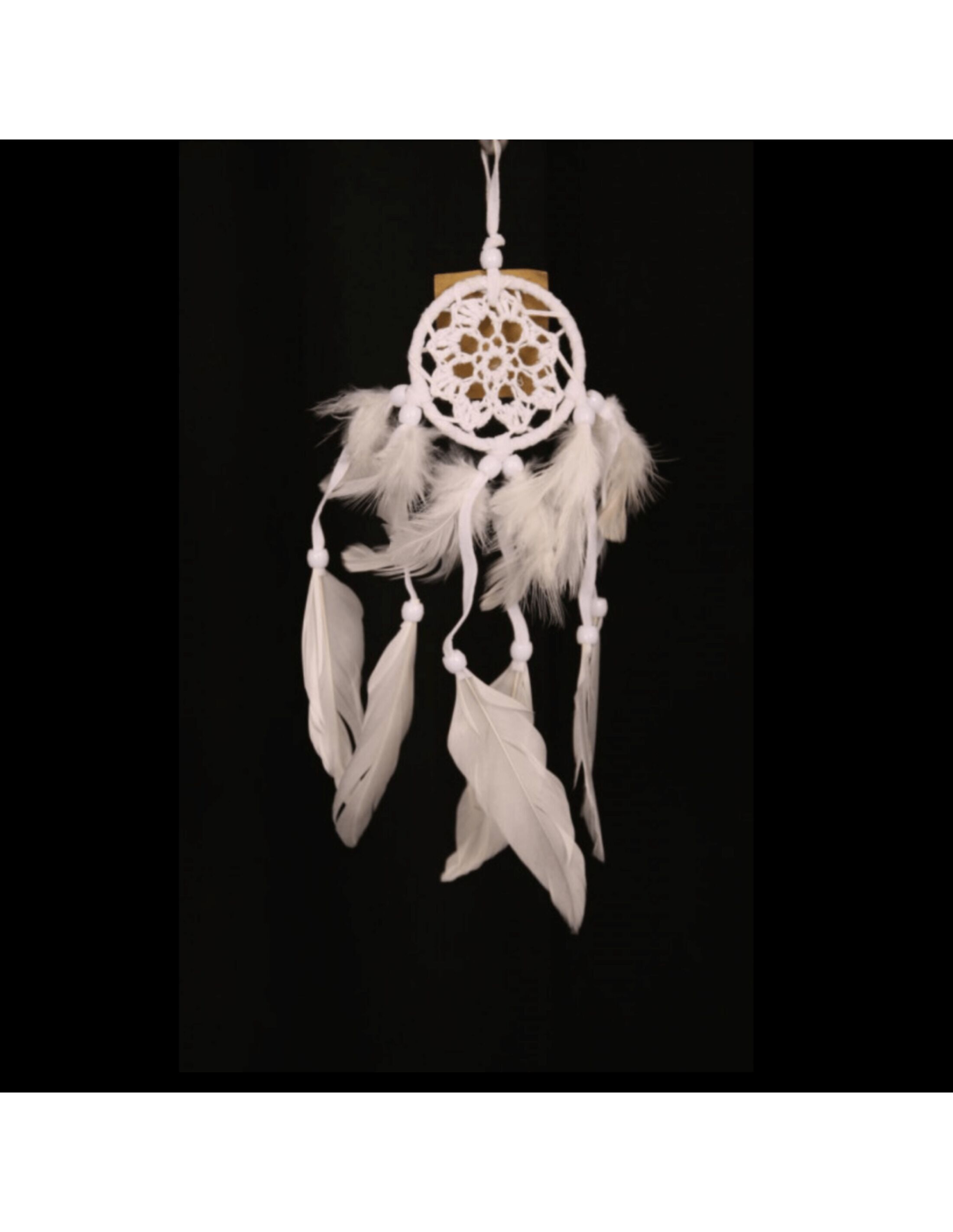 Mini acchiappasogni bianco all'uncinetto