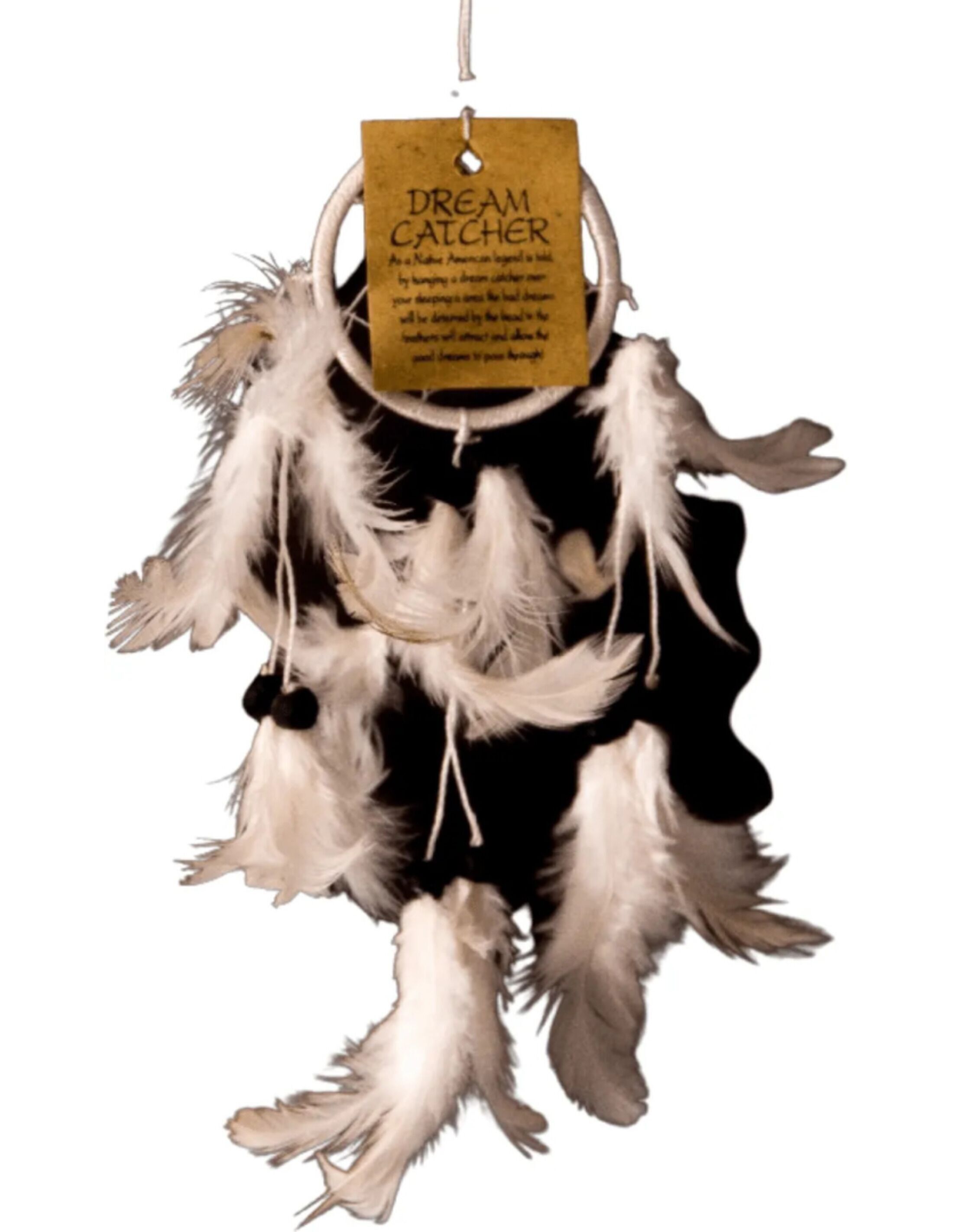 Acchiappasogni - 6cm - piume bianche - Acchiappasogni