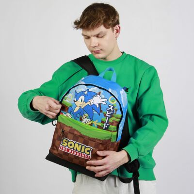 Sonic The Hedgehog - SEGA Greenhill-Mochila HS FAN 2.2, Multicolor
