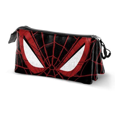 Trousse à crayons triple Vision Marvel Spiderman, noire