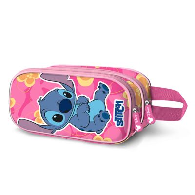 Trousse à crayons double 3D Disney Lilo et Stitch, rose