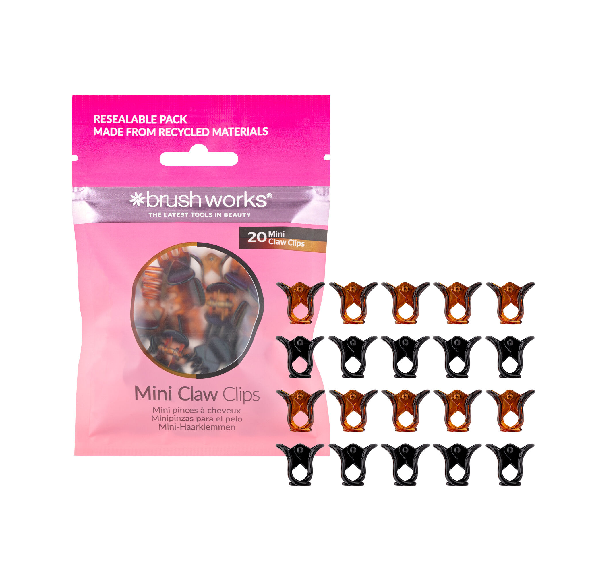 Brushworks Mini Claw Clips - 20 Pack