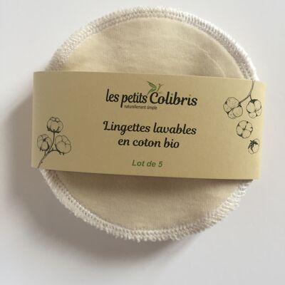 Lingettes lavables en coton bio (lot de 5)