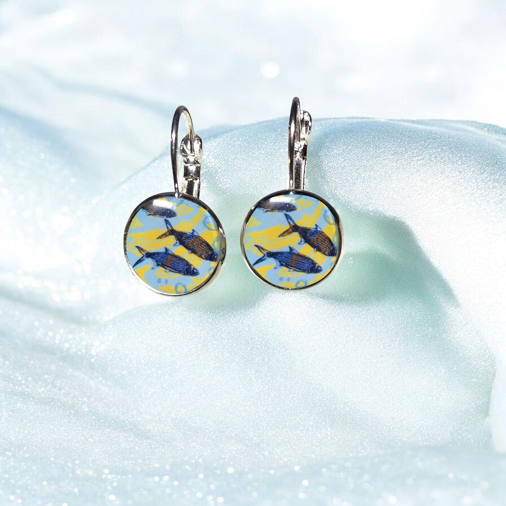 Orecchini 12mm "Sardine" color argento