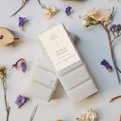 Botanical Wax Melt Snap Bars, Pear & Freesia - 50g Snap Bar
