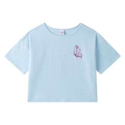 Light Blue Short Sleeve T-Shirt for Girls