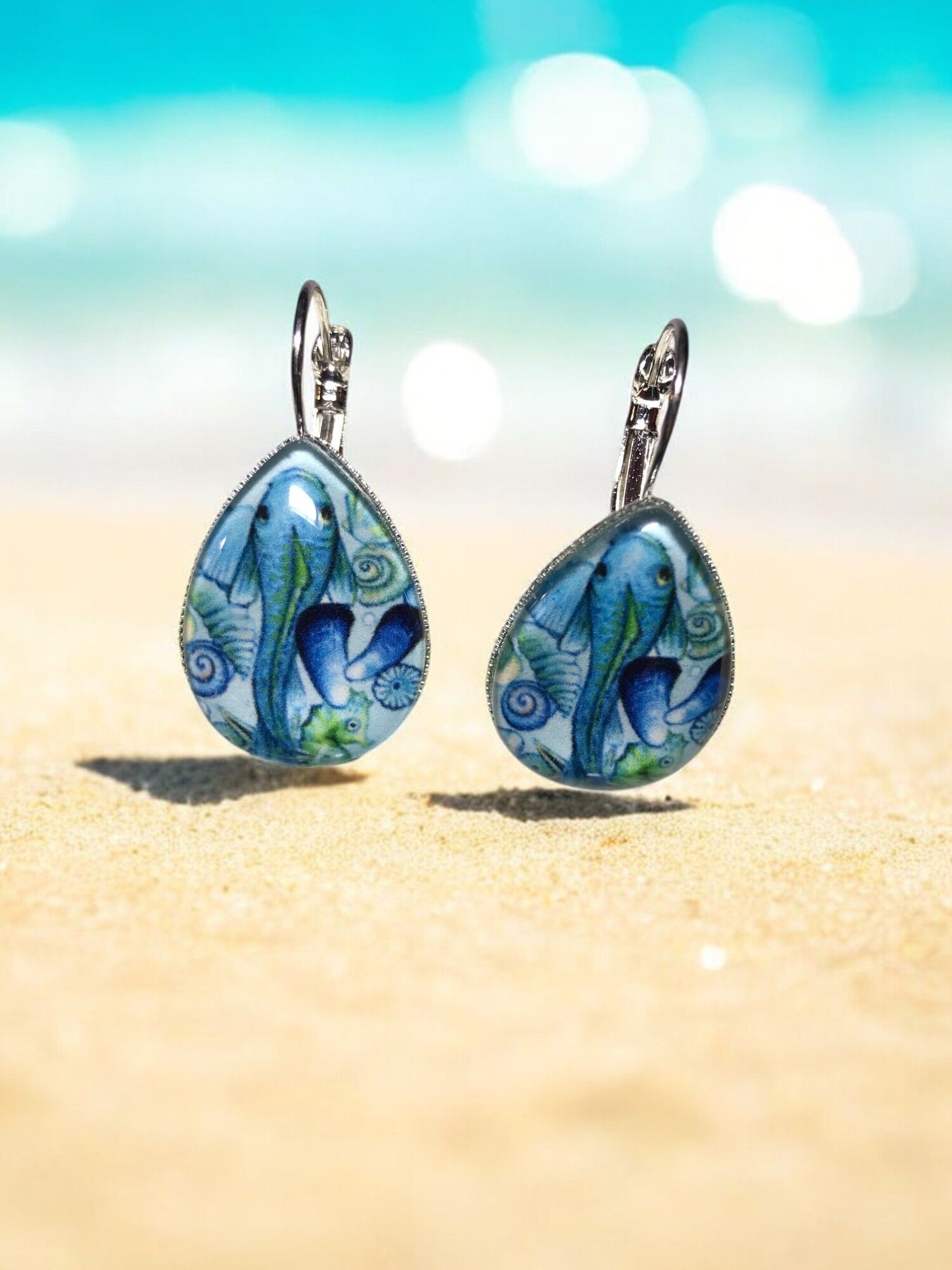 Orecchini pendenti "Atlantis" color argento