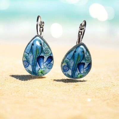 Orecchini pendenti "Atlantis" color argento