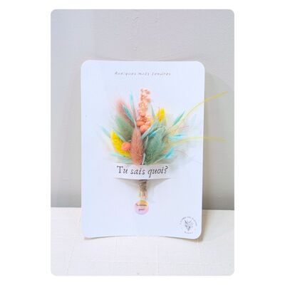 Card with bouquet of dried flowers "You rock"