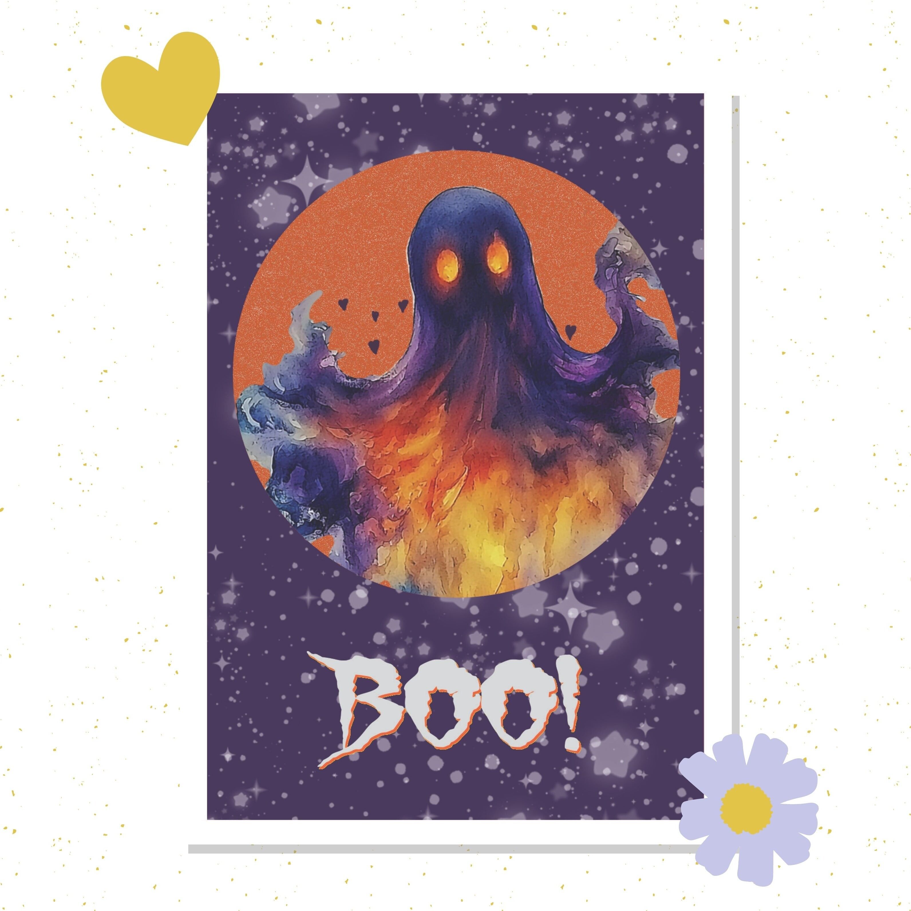 BOO! Cartolina fantasma di Halloween