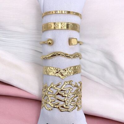 Set de 6 bracelets en acier inoxydable sans présentoir SET159