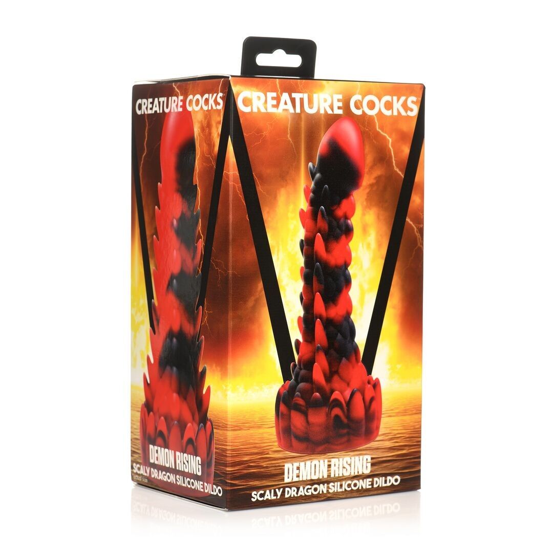 Demon Rising - Scaly Dragon Silikondildo - Rot/Schwarz