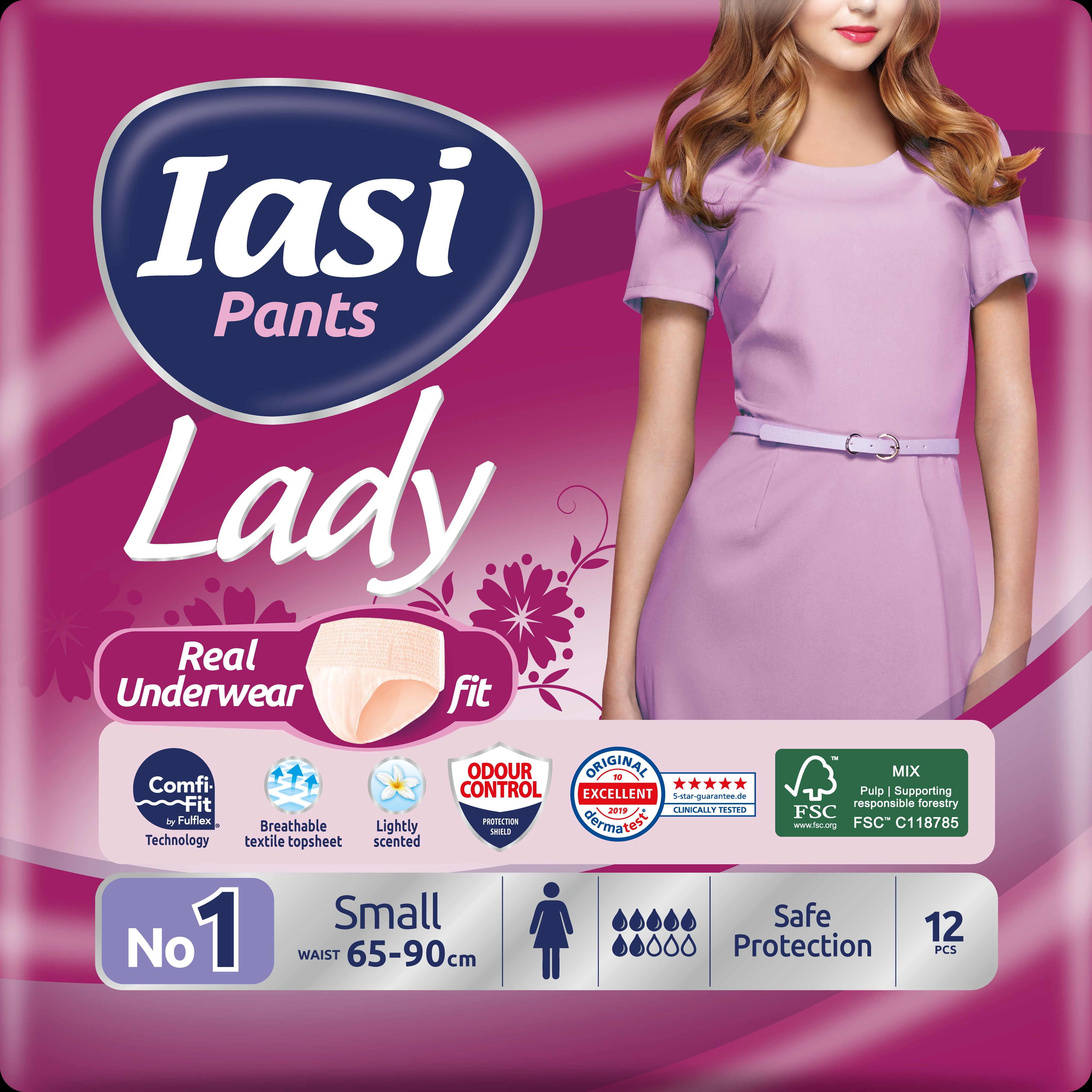 Pants IASI LADY Small, Pannoloni a mutandina, Assorbenti incontinenza urinaria, 12 Unità