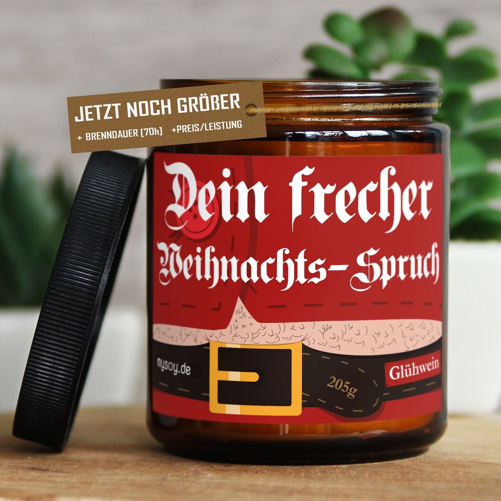 Personalized scented candle Bad Santa