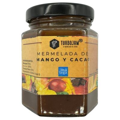 Confiture de Mangue Naturelle avec 80% de Cacao. Teneur en sucre réduite (seulement 8 %)