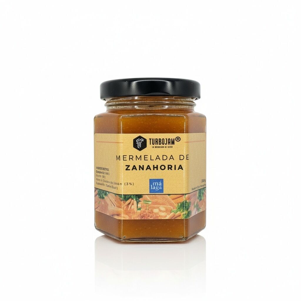 Natürliche Karottenmarmelade, 90 % Frucht. Reduzierter Zuckergehalt (nur 8%)