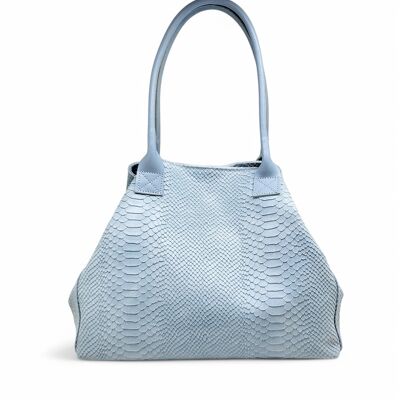 Sac à main en cuir LOLA Bleu Céleste