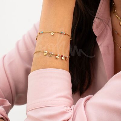 Nyxa Bracelet - Textured Round Tassels, Cubic Zirconia Beads, and Freshwater Pearls