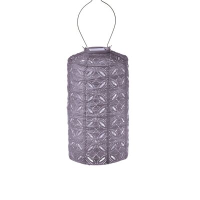 Lumiz - Lanterne Solaire Extérieure Mandela Cylindrique - Eclairage Solaire de Jardin - 18 cm - Violet Clair