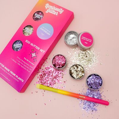 Set di glitter ecologici per festival - Glitter biodegradabili (set Daydream)