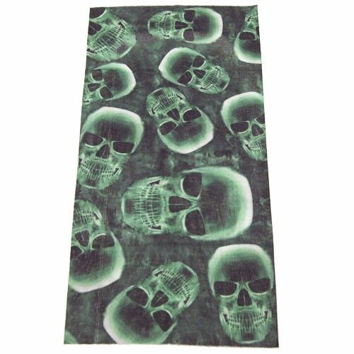 Multifunktionsschal / Schlaufenschal, Totenkopf Grün