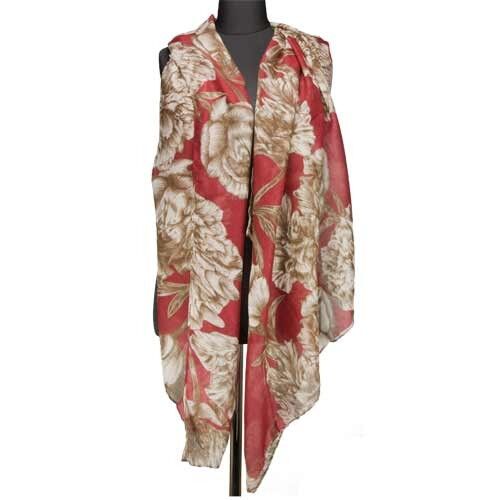 Sciarpa, rosso-marrone, 180x90cm