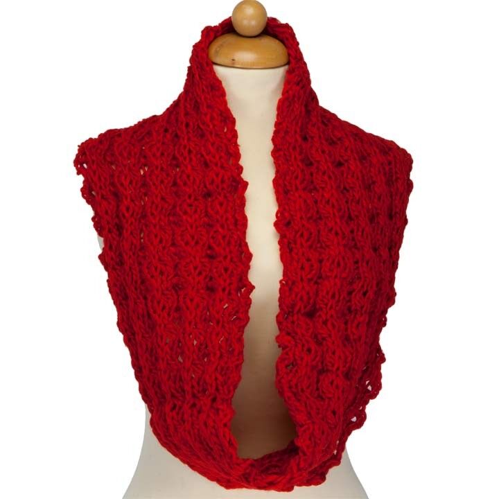 Rundschal mit Muster, 54x18mm, Rot