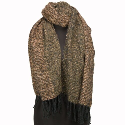 Flauschiger Schal, 195x70cm, Petrol-Braun