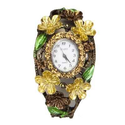 Orologio con chiusura alla moda, DiLeo Verona, marrone, senza controllo della batteria!