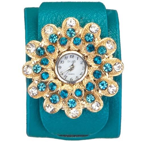 Orologio da donna DI LEO Sole, blu, senza controllo della batteria!