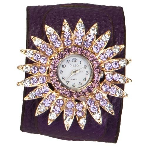 Orologio da donna DI LEO Stella, viola, senza controllo della batteria!